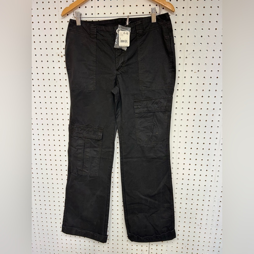 Free People The Thing Is Low Rise Utility Black Cargo Pants - Picture 2 of 6